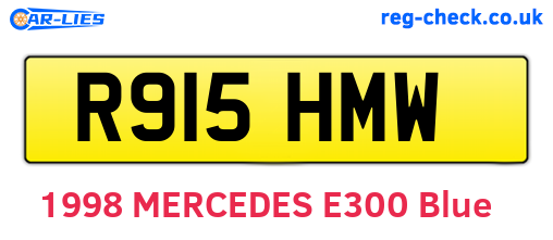 R915HMW are the vehicle registration plates.