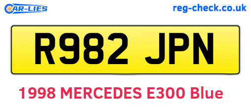 R982JPN are the vehicle registration plates.