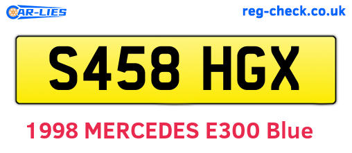 S458HGX are the vehicle registration plates.