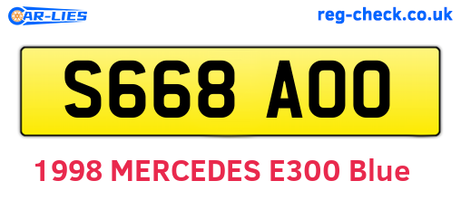 S668AOO are the vehicle registration plates.