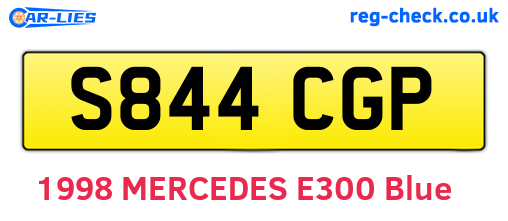S844CGP are the vehicle registration plates.