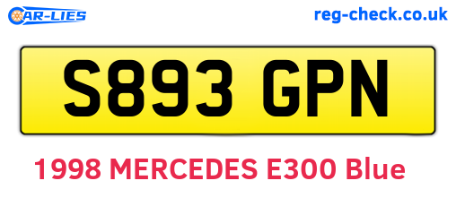 S893GPN are the vehicle registration plates.