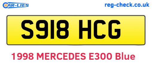 S918HCG are the vehicle registration plates.