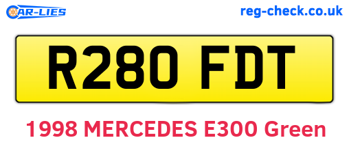 R280FDT are the vehicle registration plates.