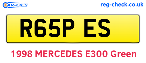 R65PES are the vehicle registration plates.