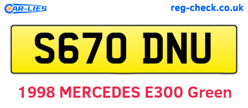 S670DNU are the vehicle registration plates.