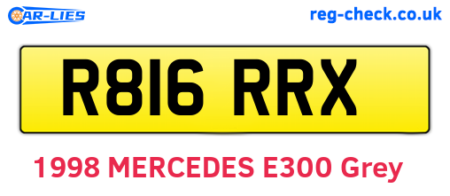R816RRX are the vehicle registration plates.