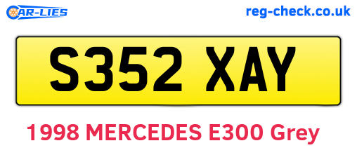 S352XAY are the vehicle registration plates.
