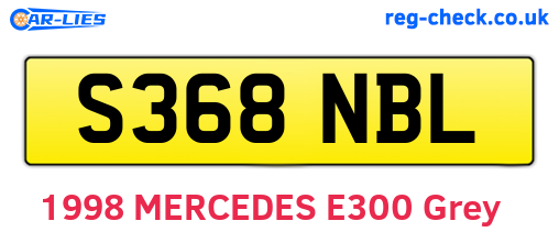 S368NBL are the vehicle registration plates.