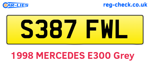S387FWL are the vehicle registration plates.