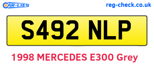 S492NLP are the vehicle registration plates.