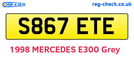 S867ETE are the vehicle registration plates.