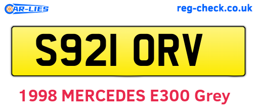 S921ORV are the vehicle registration plates.