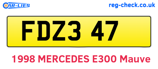 FDZ347 are the vehicle registration plates.