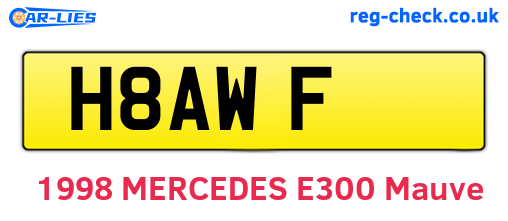 H8AWF are the vehicle registration plates.