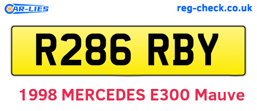 R286RBY are the vehicle registration plates.