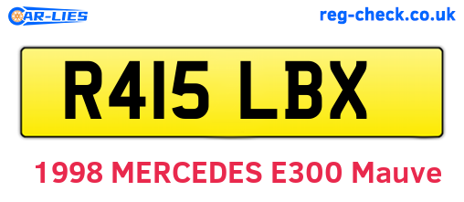 R415LBX are the vehicle registration plates.
