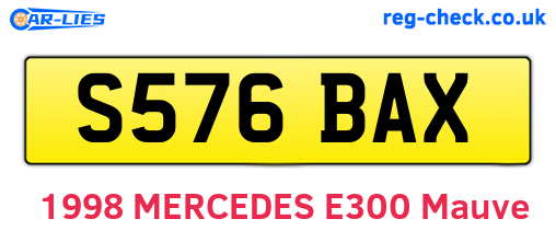 S576BAX are the vehicle registration plates.