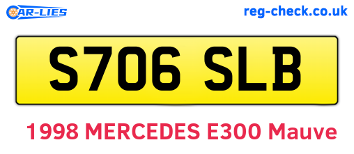 S706SLB are the vehicle registration plates.
