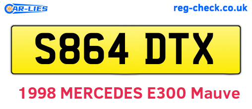S864DTX are the vehicle registration plates.