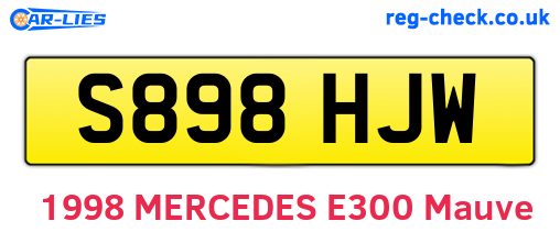 S898HJW are the vehicle registration plates.