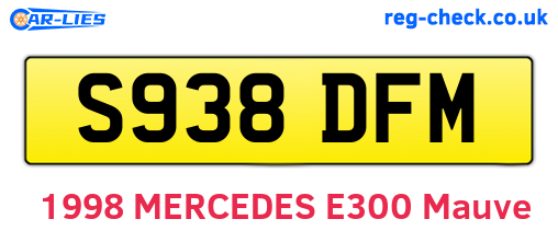 S938DFM are the vehicle registration plates.