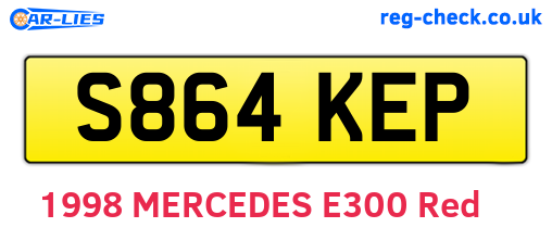 S864KEP are the vehicle registration plates.