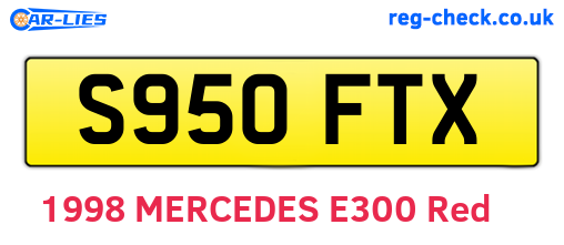 S950FTX are the vehicle registration plates.