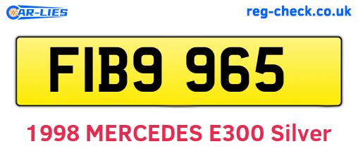 FIB9965 are the vehicle registration plates.