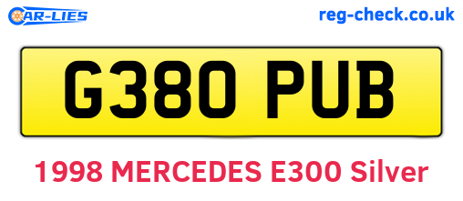 G380PUB are the vehicle registration plates.
