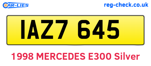 IAZ7645 are the vehicle registration plates.