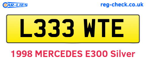 L333WTE are the vehicle registration plates.