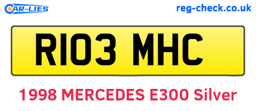 R103MHC are the vehicle registration plates.