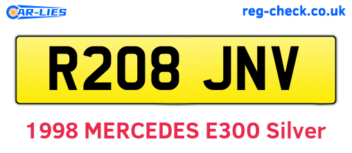 R208JNV are the vehicle registration plates.