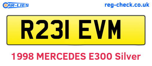 R231EVM are the vehicle registration plates.