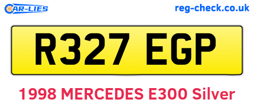 R327EGP are the vehicle registration plates.