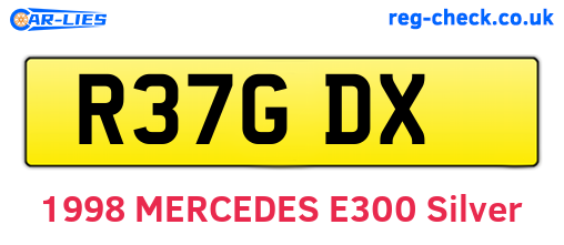 R37GDX are the vehicle registration plates.
