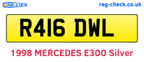 R416DWL are the vehicle registration plates.
