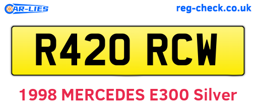 R420RCW are the vehicle registration plates.