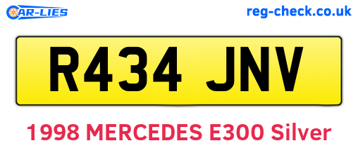 R434JNV are the vehicle registration plates.