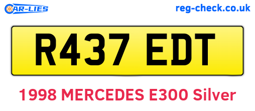 R437EDT are the vehicle registration plates.