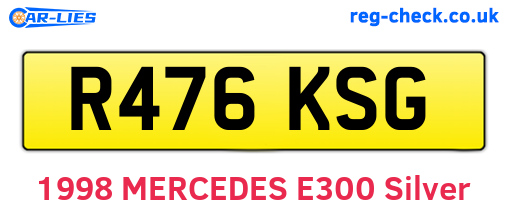 R476KSG are the vehicle registration plates.