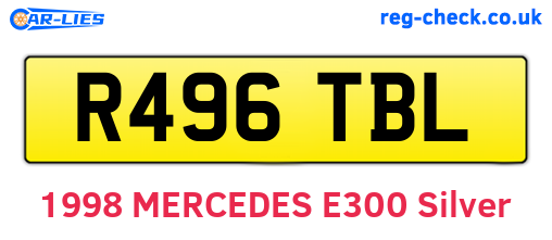 R496TBL are the vehicle registration plates.