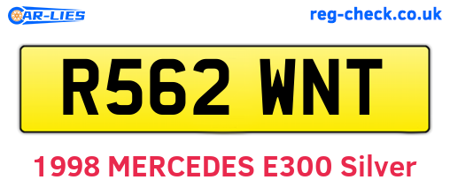 R562WNT are the vehicle registration plates.