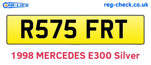 R575FRT are the vehicle registration plates.