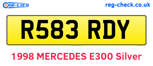 R583RDY are the vehicle registration plates.