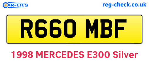 R660MBF are the vehicle registration plates.
