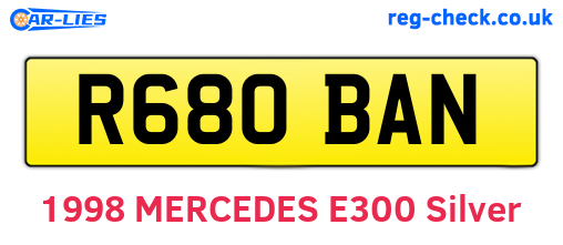 R680BAN are the vehicle registration plates.