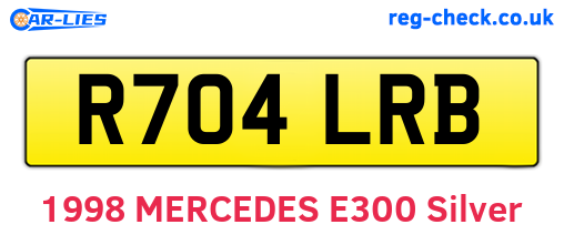 R704LRB are the vehicle registration plates.