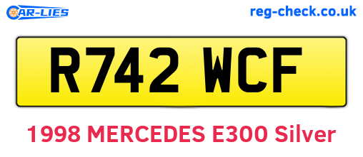R742WCF are the vehicle registration plates.